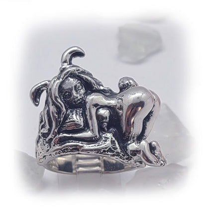 Sexy Rabbit Girl Sterling Silver Ring