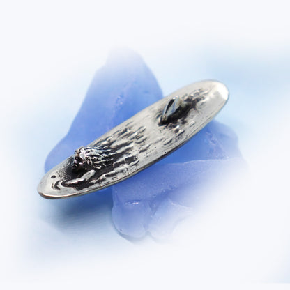 Shark Attack Surfboard Sterling Silver Pendant