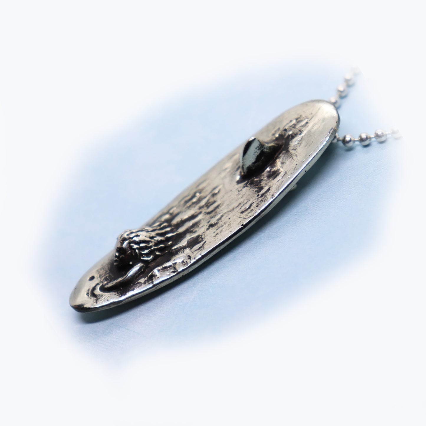 Shark Attack Surfboard Sterling Silver Pendant