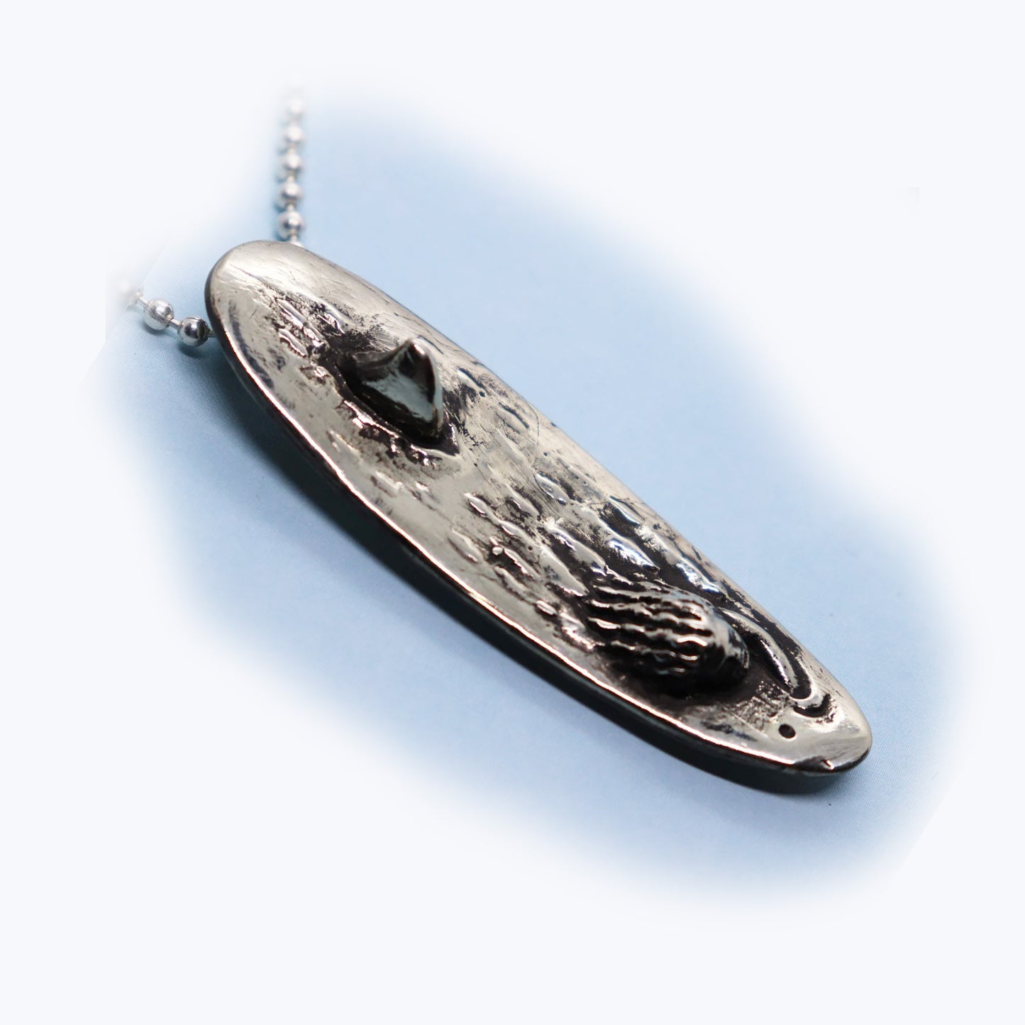 Shark Attack Surfboard Sterling Silver Pendant