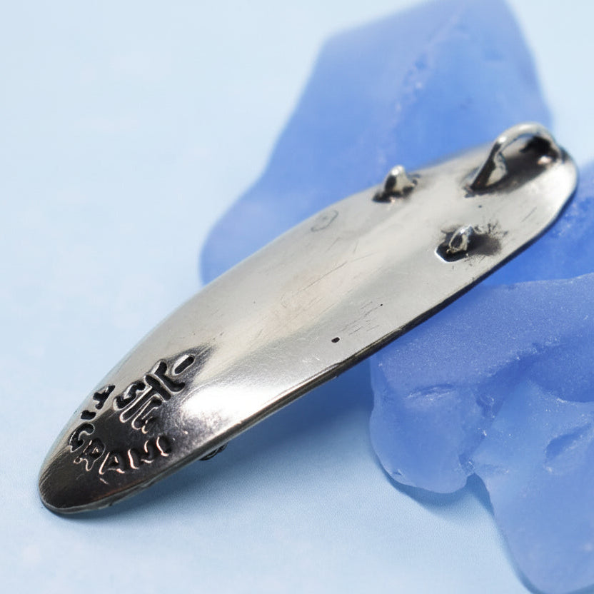 Shark Attack Surfboard Sterling Silver Pendant
