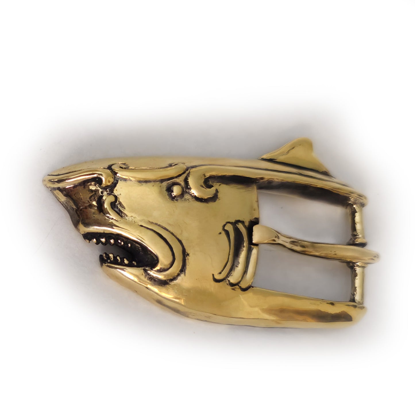 Shark Head Bronze Belt Buckle