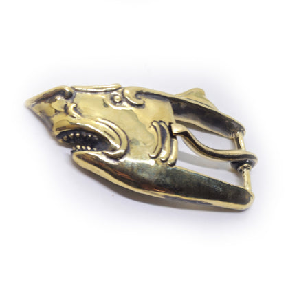 Shark Head Bronze Belt Buckle