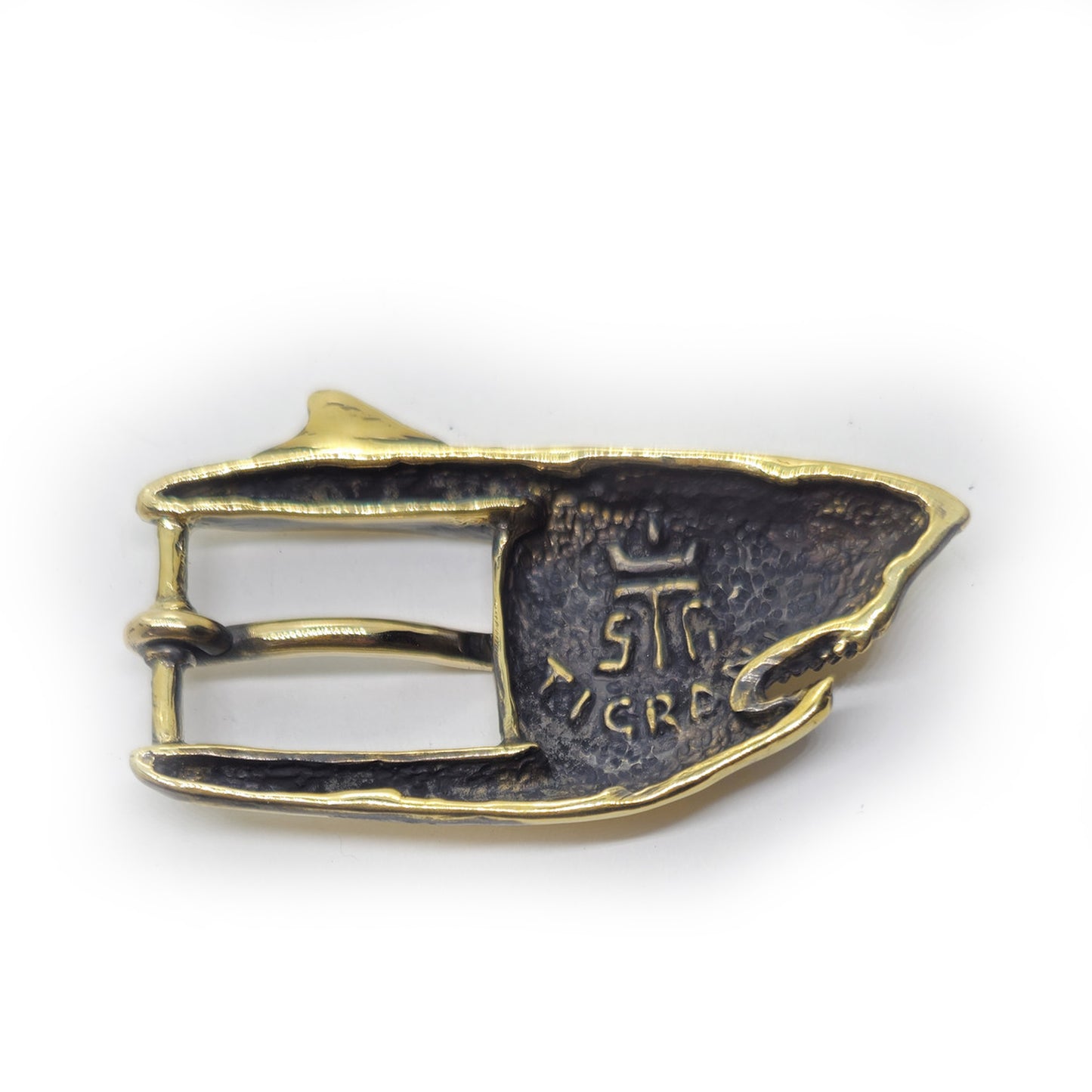Shark Head Bronze Belt Buckle