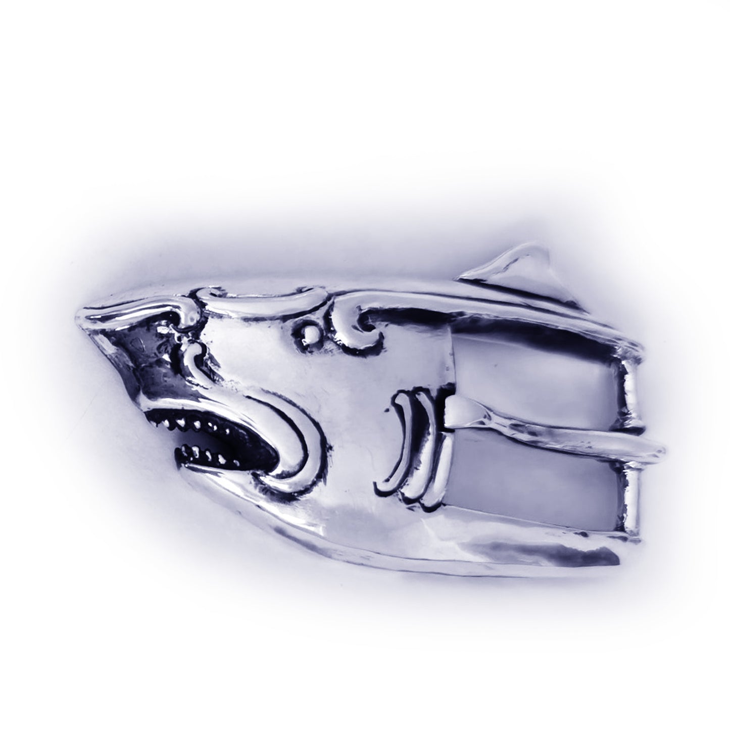 Shark Head Sterling Silver Belt Buckle