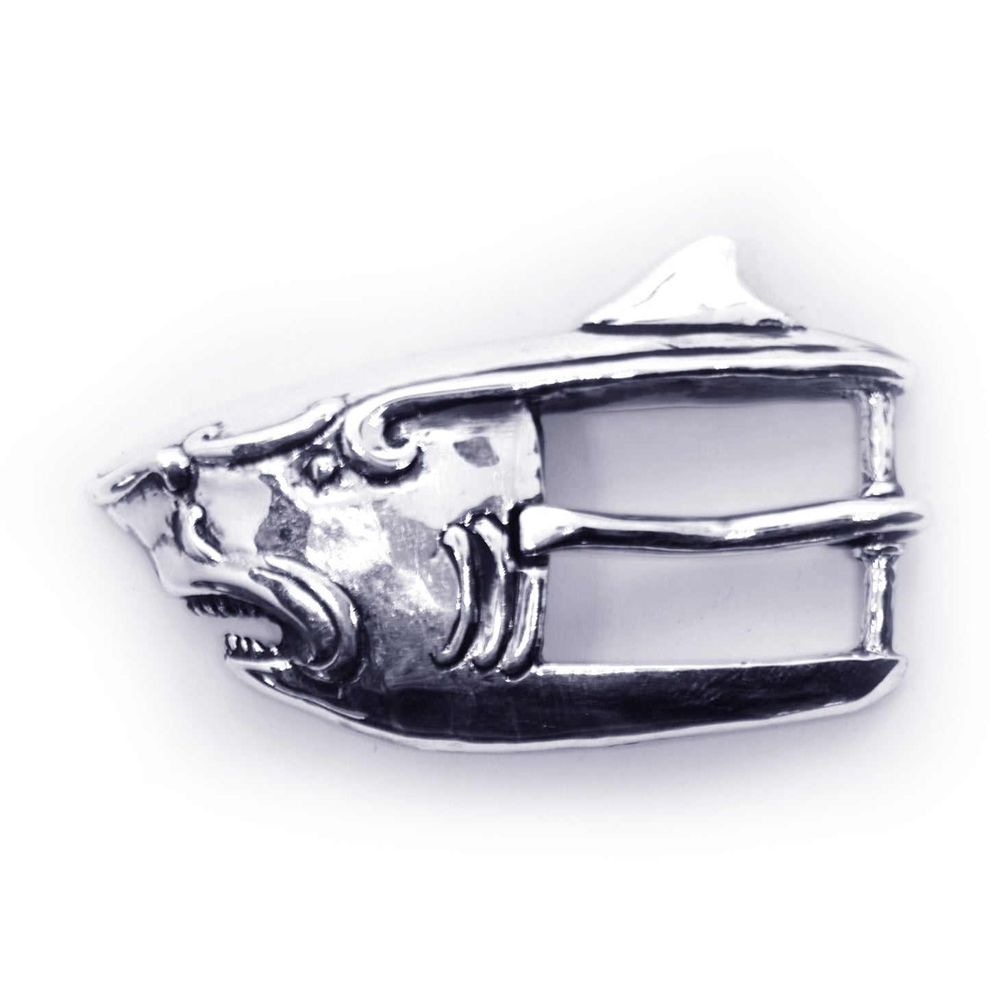 Shark Head Sterling Silver Belt Buckle