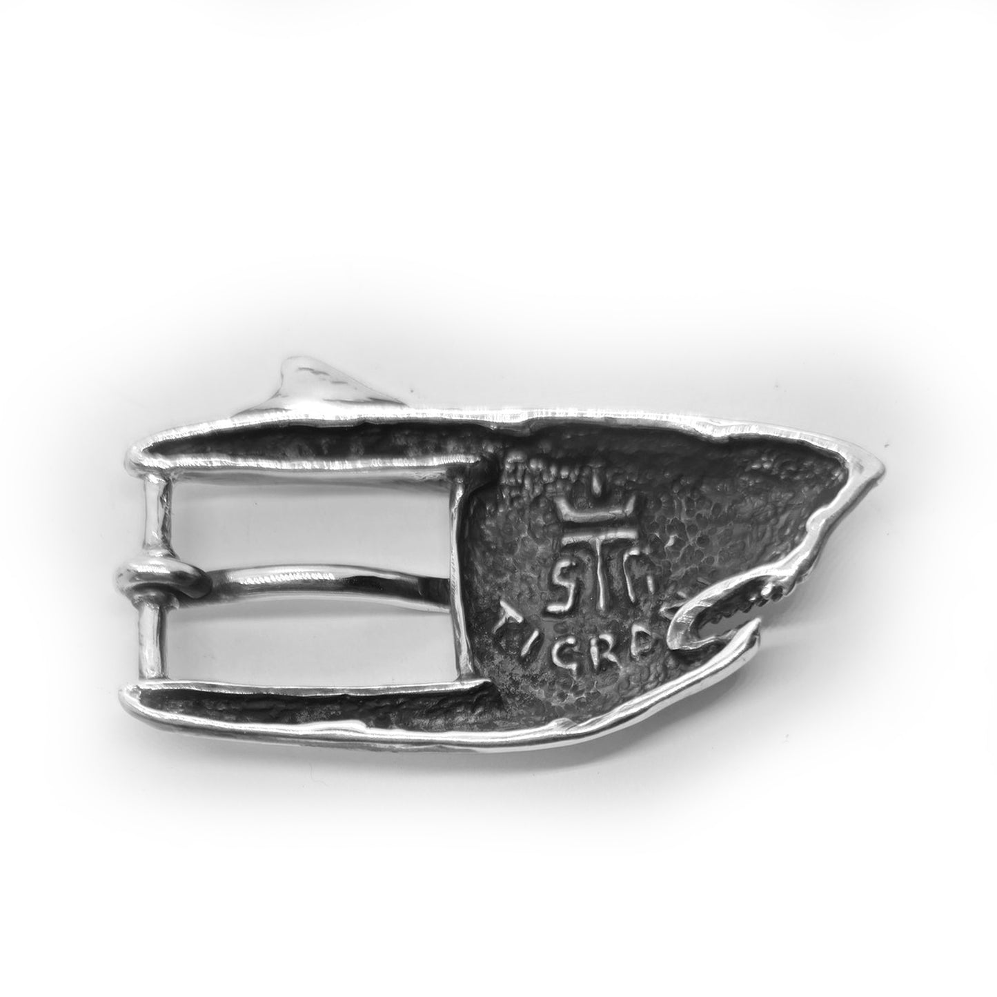 Shark Head Sterling Silver Belt Buckle