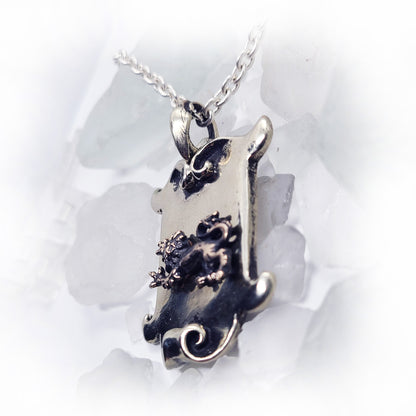 Shield With Lion Vintage Sterling Silver Pendant