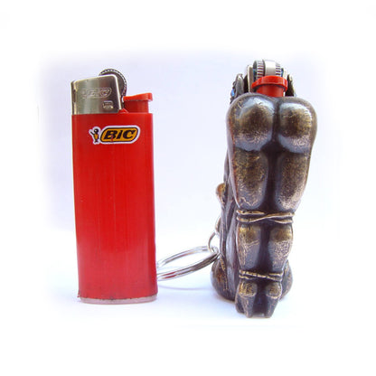 Shoe Girl Lighter Bic Bronze Case