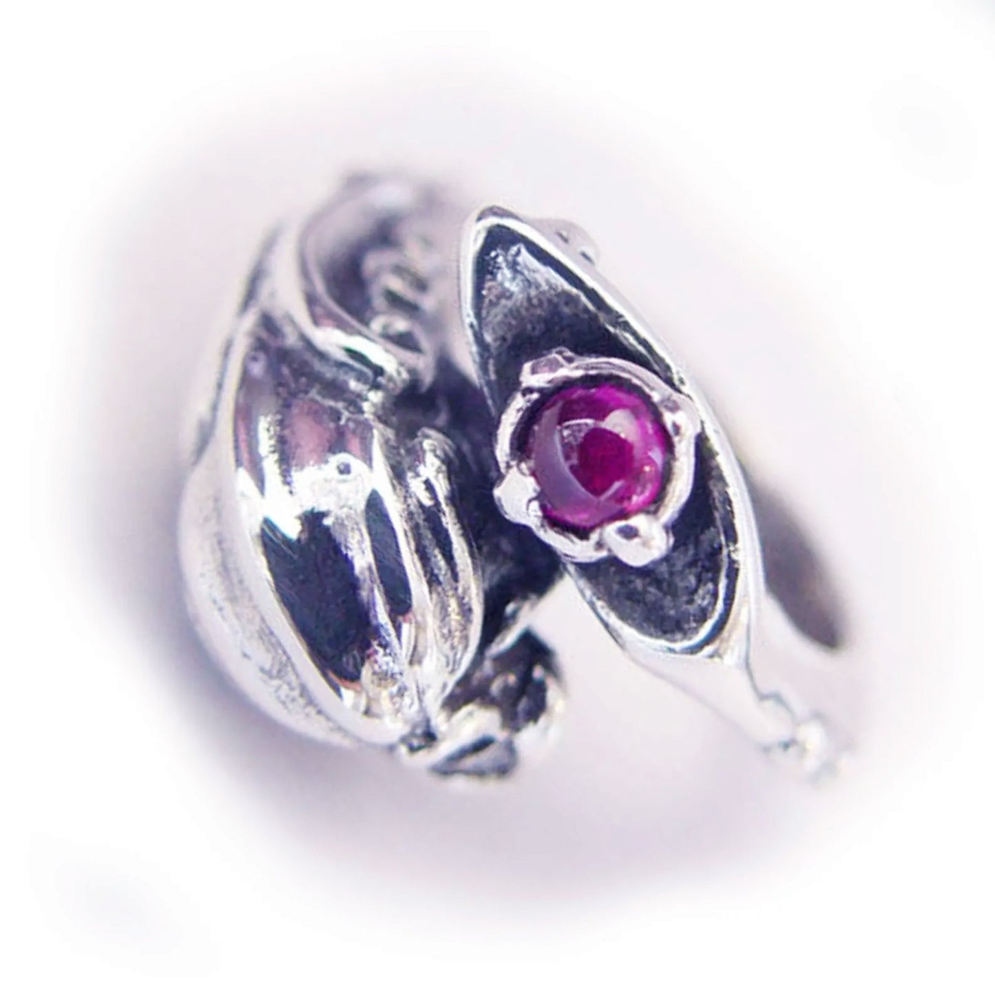 Skull-Hand-Stone Sterling Silver Ring