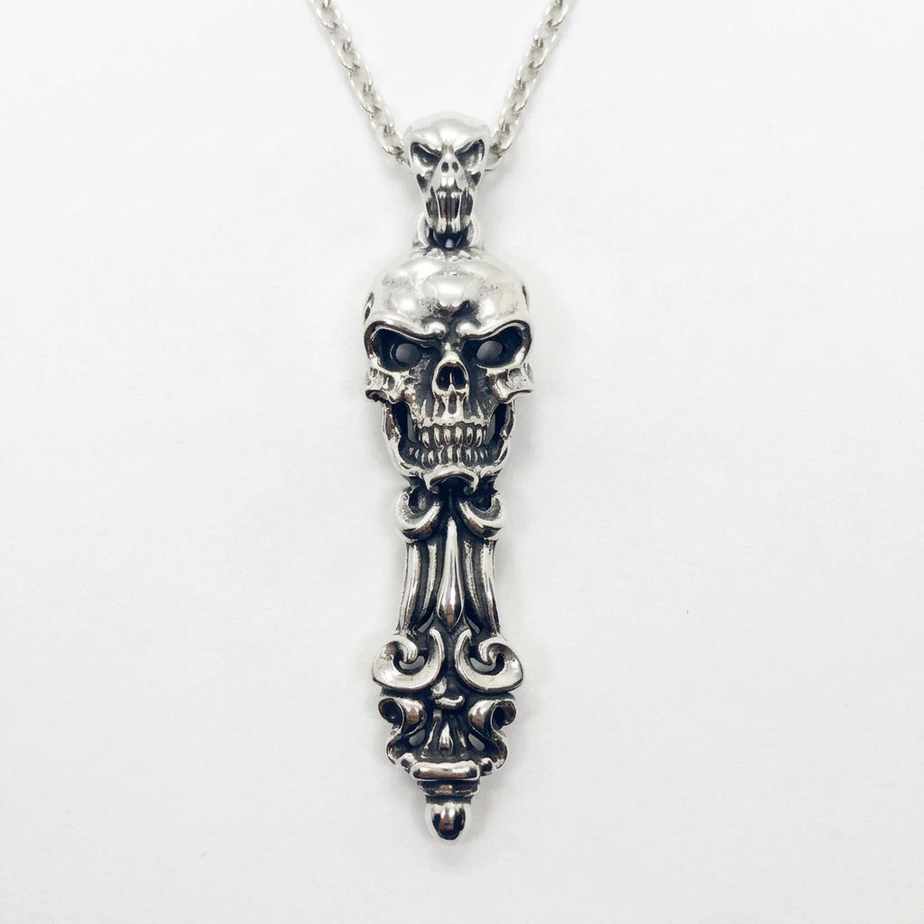 Skull Electric Classic Melody Sterling Silver Pendant