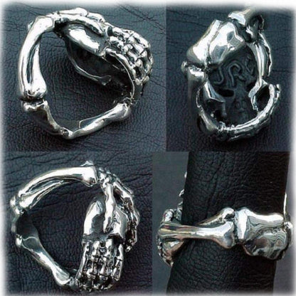 Skull Death’s Grip Sterling Silver Ring