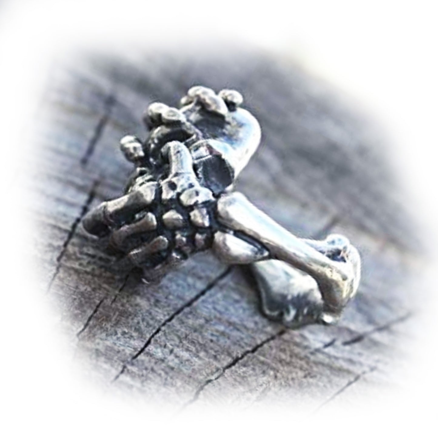 Skull Death’s Grip Sterling Silver Ring