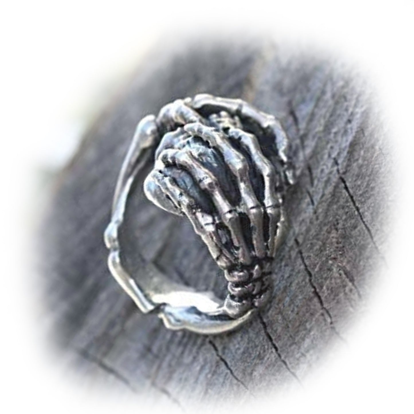Skull Death’s Grip Sterling Silver Ring