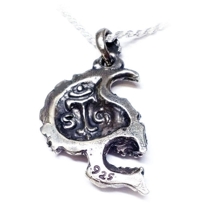 Skull General Sterling Silver Pendant with Ruby