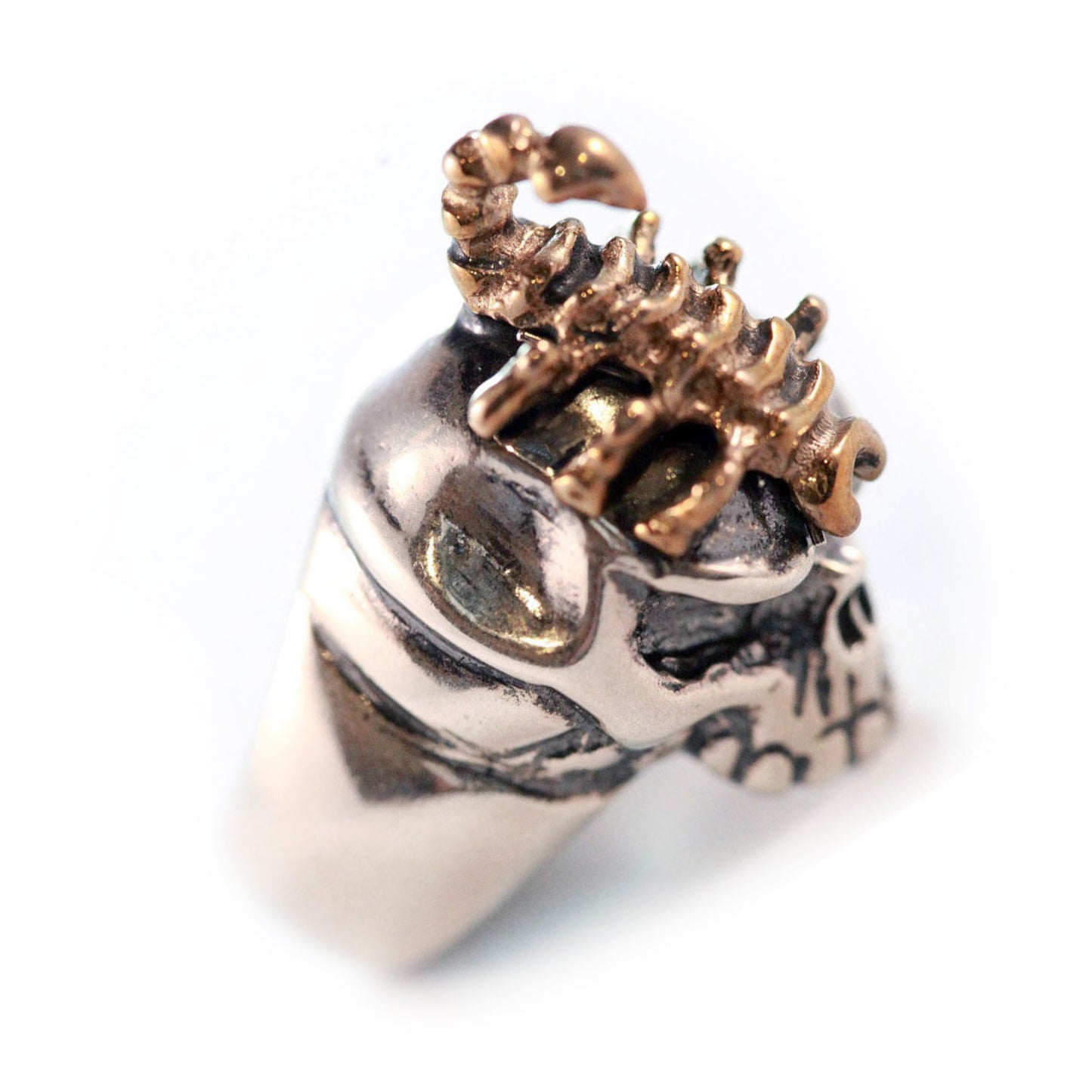 Skull Sterling Silver Bronze King Scorpion Ring