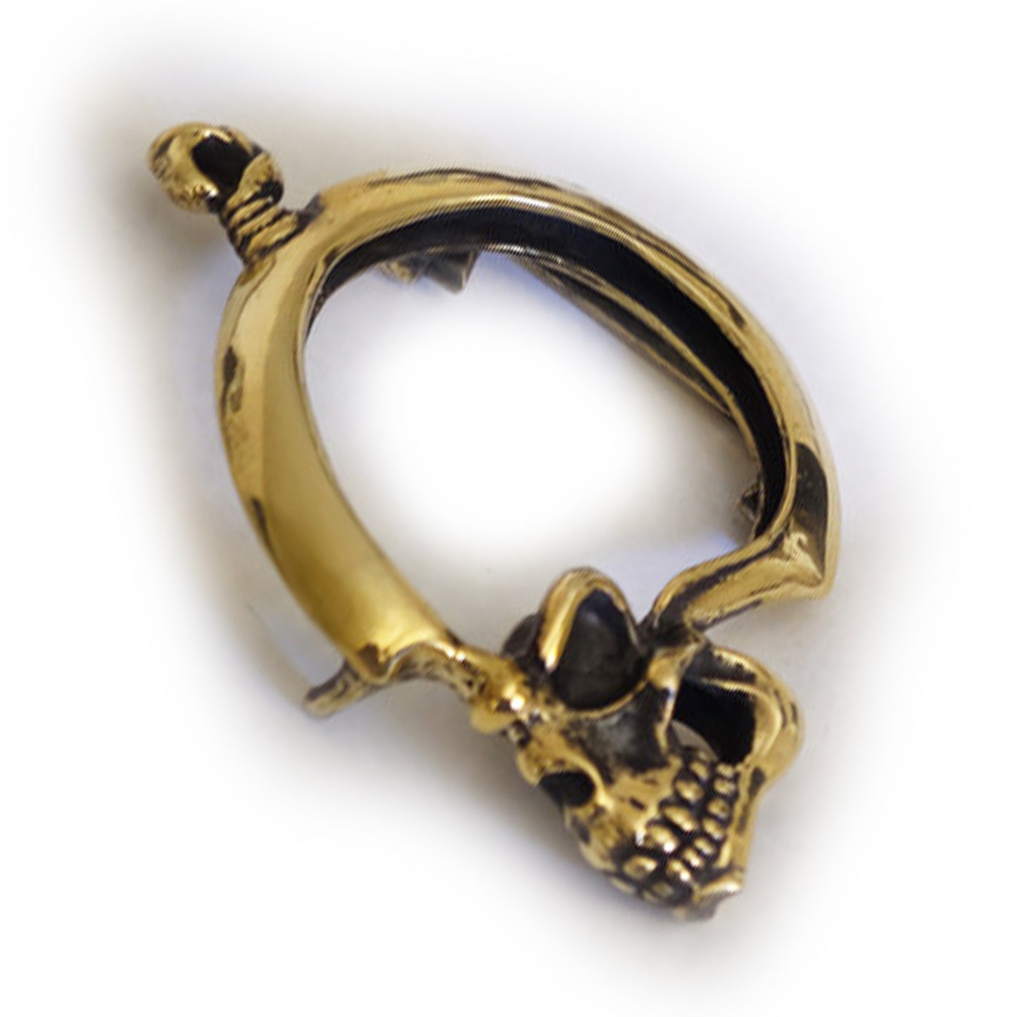 Skull with Thinking Big Brain Brass Belt Buckle