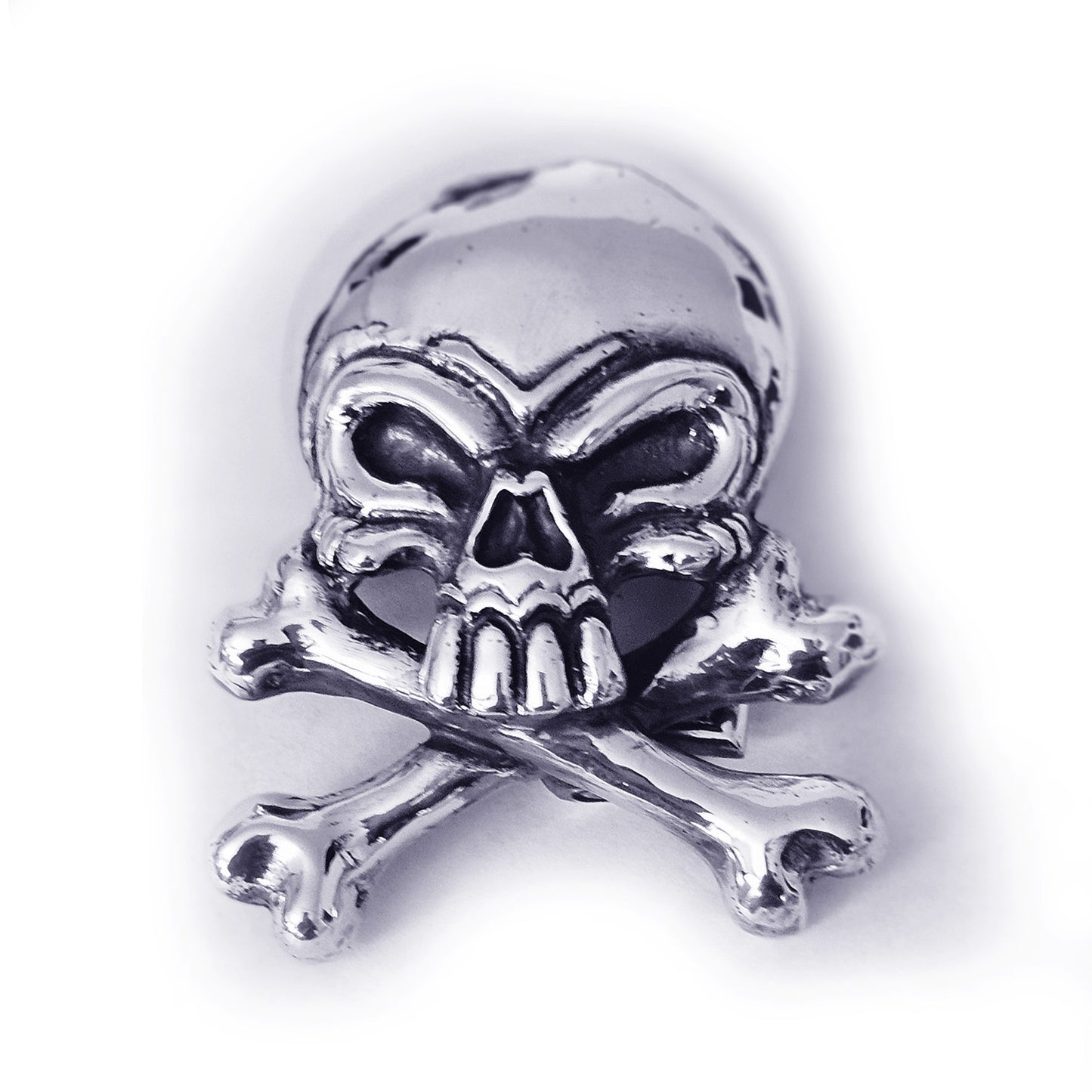 Skull with Crossed Bones Sterling Silver Belt Buckle