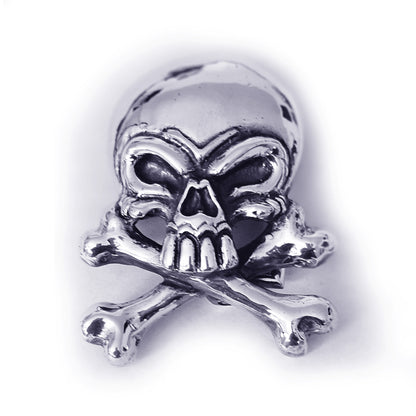 Skull with Crossed Bones Sterling Silver Belt Buckle