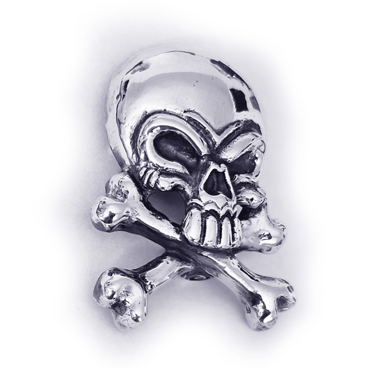 Skull with Crossed Bones Sterling Silver Belt Buckle