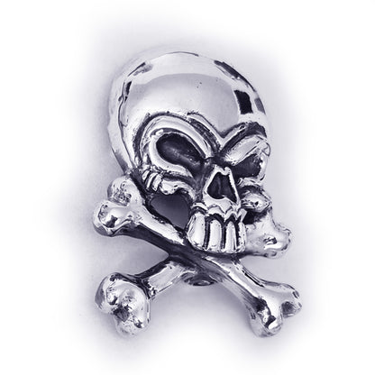 Skull with Crossed Bones Sterling Silver Belt Buckle