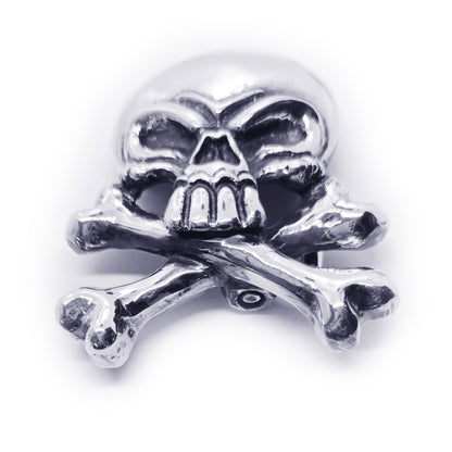 Skull with Crossed Bones Sterling Silver Belt Buckle