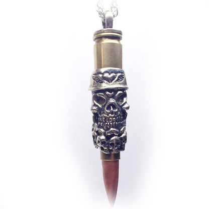 Love Skulls Love Bullet Silver Pendant