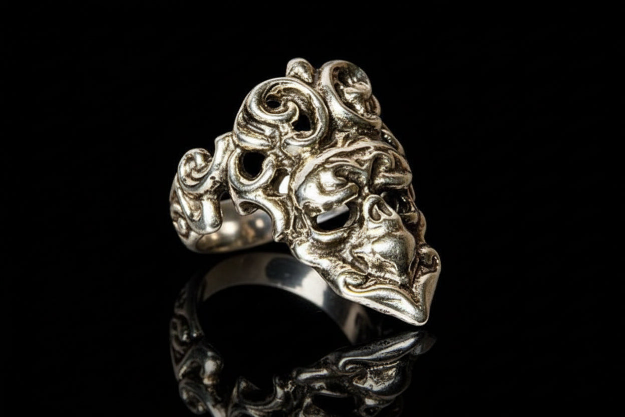Small Skull Sterling Silver Finger-Tip IRC Ring