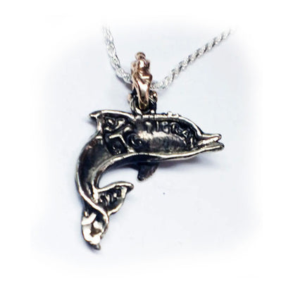 Smiling Dolphin Silver Pendant