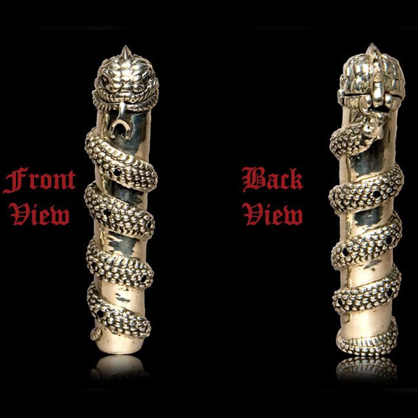 Snake Cologne Flask With Onyx Stones