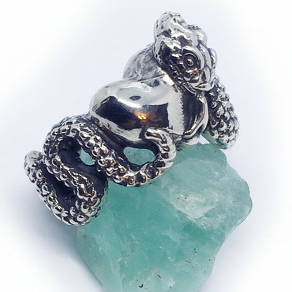 Snake Heart Sterling Silver Ring