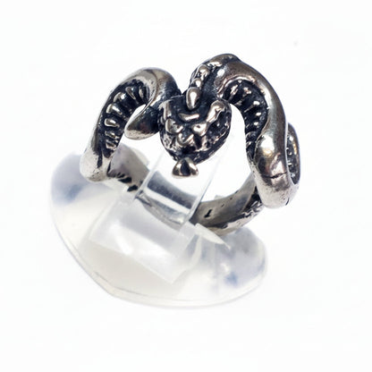 Snake In Action Sterling Silver Ring