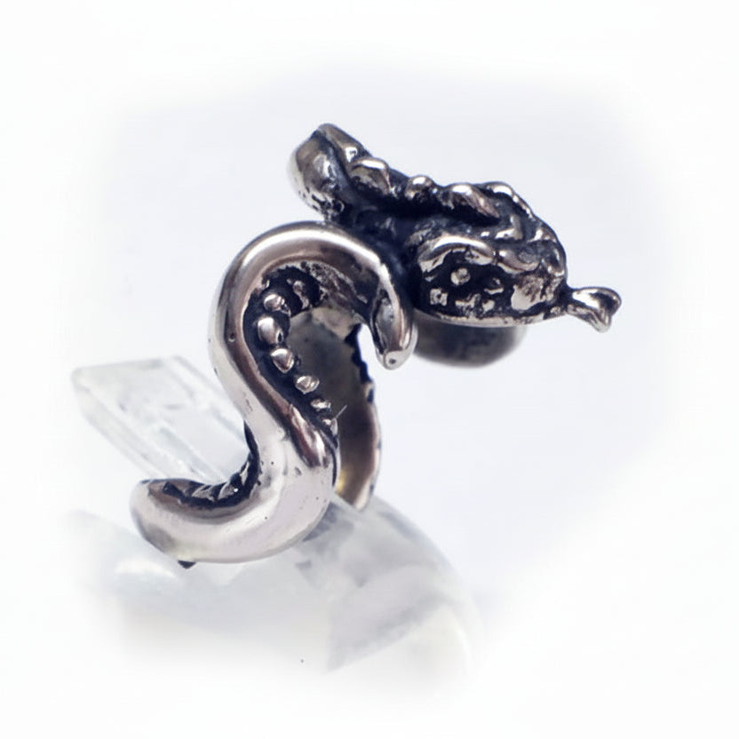 Snake In Action Sterling Silver Ring