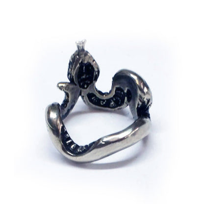 Snake In Action Sterling Silver Ring