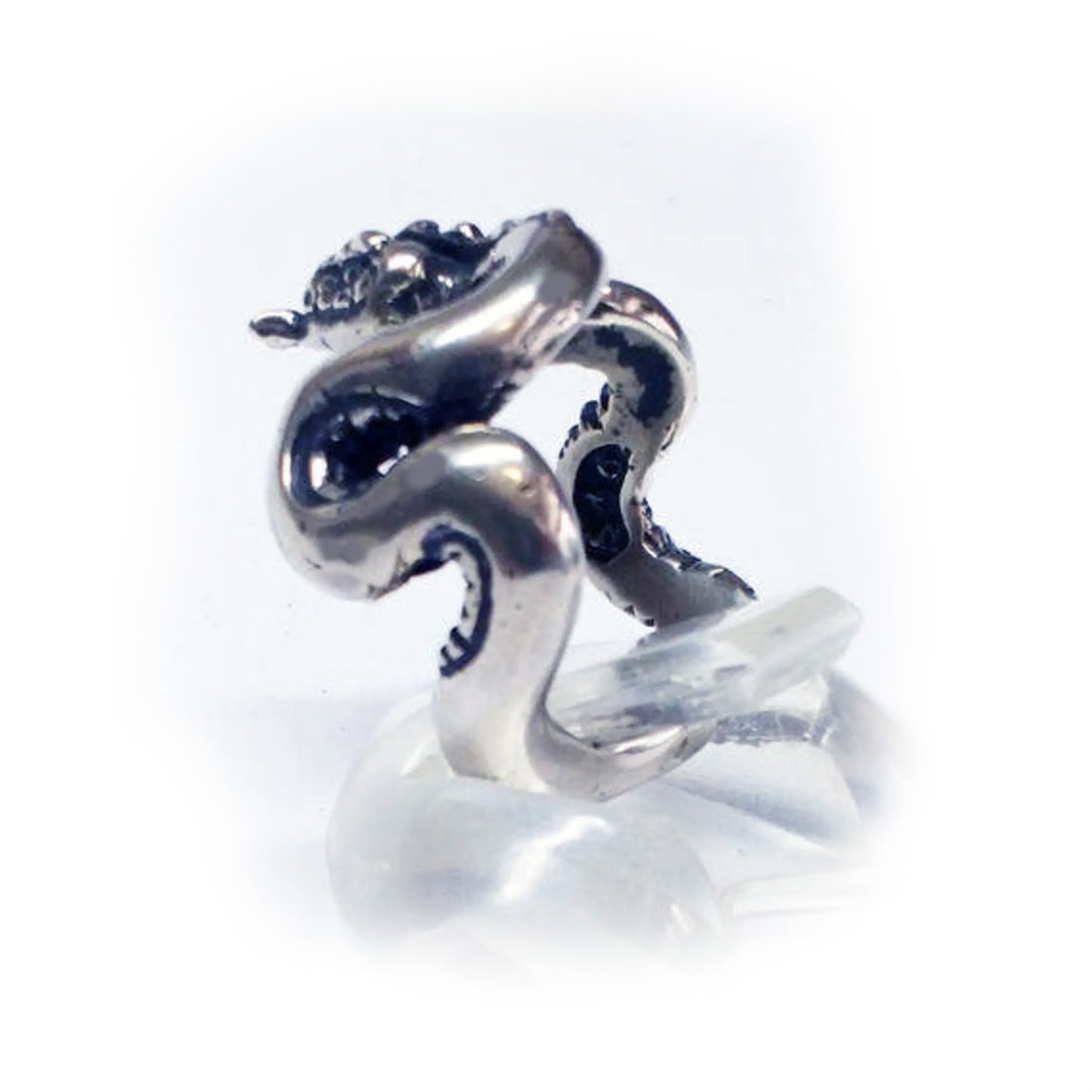 Snake In Action Sterling Silver Ring