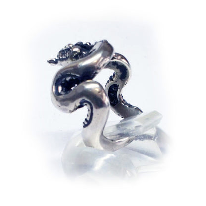 Snake In Action Sterling Silver Ring