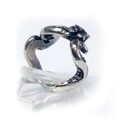 Snake In Action Sterling Silver Ring