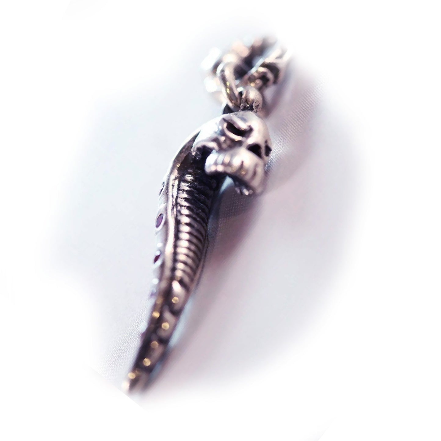 Snake Skullik Sterling Silver Pendant