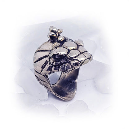 Snake Swallowing Sterling Silver Ring