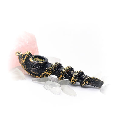 Snake Wrapped Sterling Silver Pipe