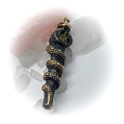 Snake Wrapped Sterling Silver Pipe