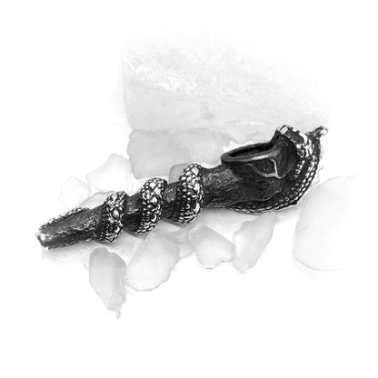 Snake Wrapped Sterling Silver Pipe