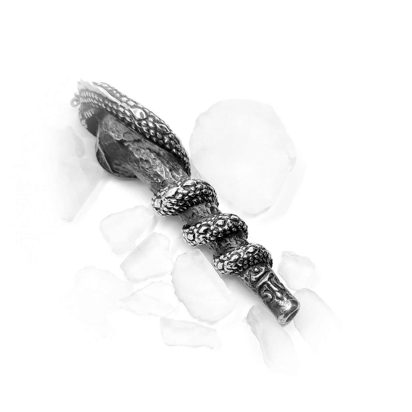 Snake Wrapped Sterling Silver Pipe