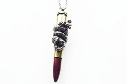 Snake Year Zodiac Love Bullet Silver Pendant