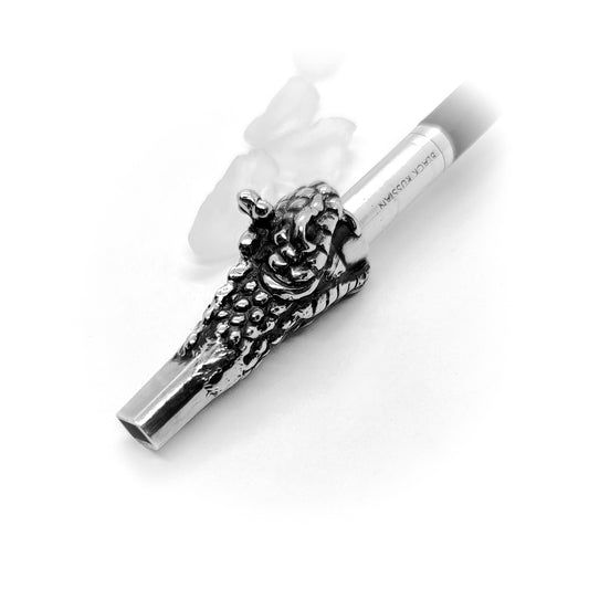 Snake Head Sterling Silver Cigarette Pipe