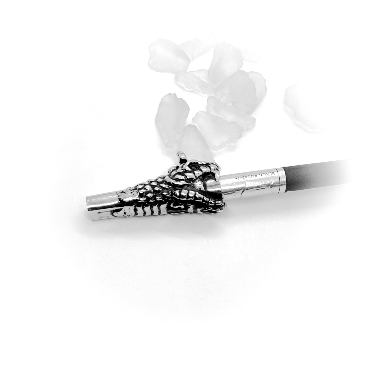 Snake Head Sterling Silver Cigarette Pipe