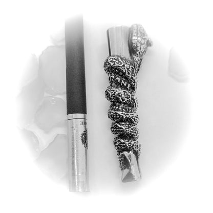 Snake Wrapped Around Sterling Silver Cigarette Pipe