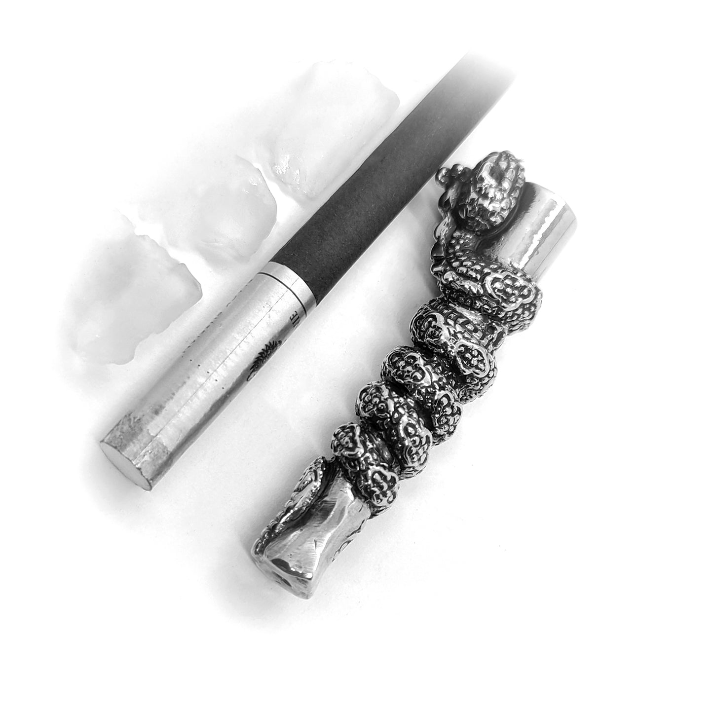 Snake Wrapped Around Sterling Silver Cigarette Pipe