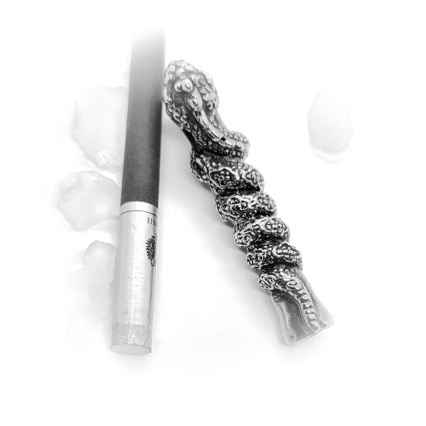 Snake Wrapped Around Sterling Silver Cigarette Pipe