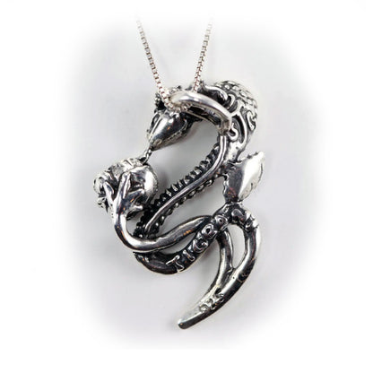 Snake Sterling Silver With Rose Pendant